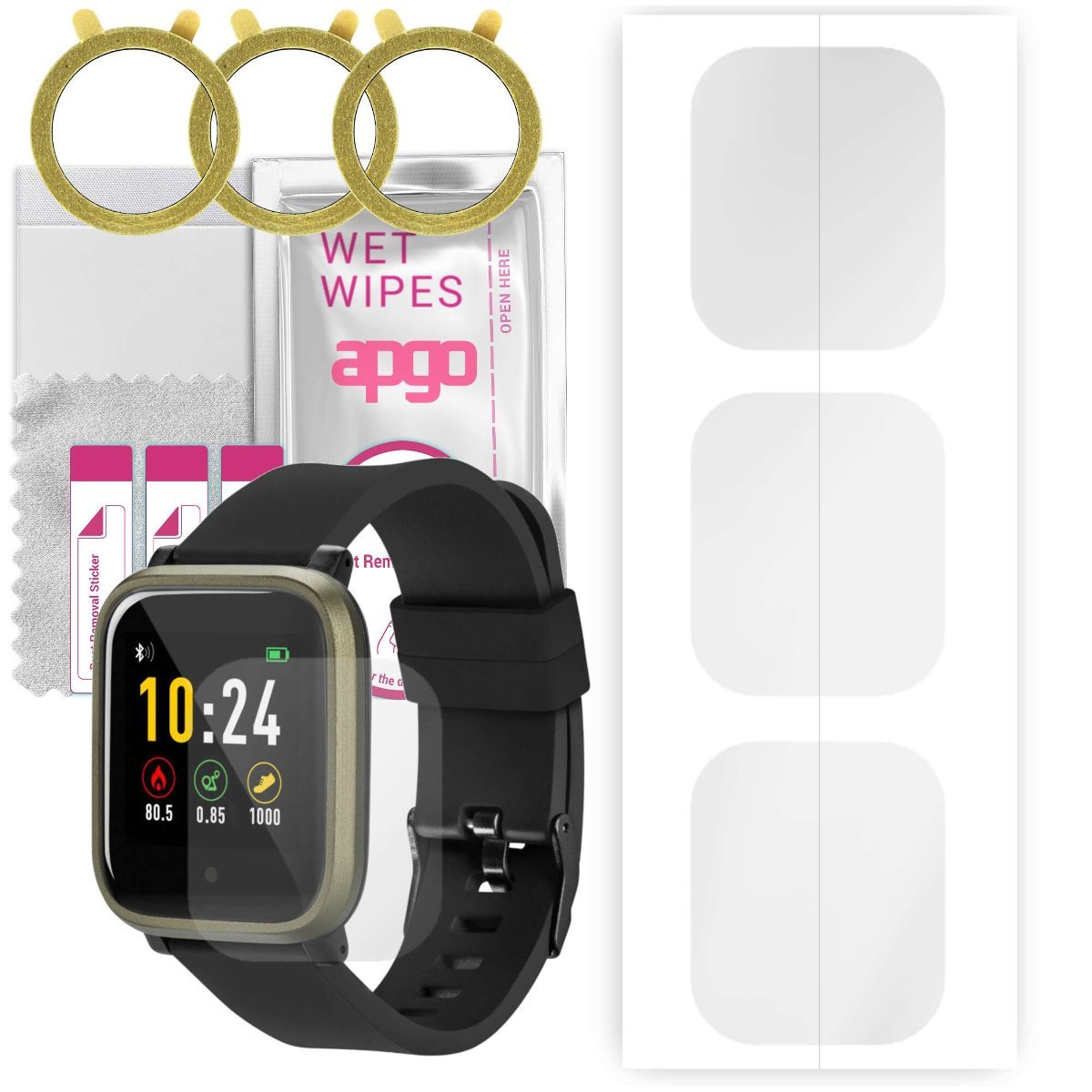 3x Folia hydrożelowa do Acme SW102 - apgo Smartwatch Hydrogel Protection Ochrona na ekran smartwatcha