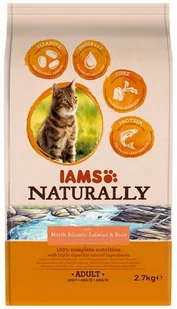 IAMS Naturally Cat Adult, Łosoś - 2,7 Kg - Sucha karma dla kotów - miniaturka - grafika 1