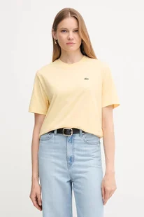 Lacoste t-shirt bawełniany damski kolor żółty TF7215 - Koszulki i topy damskie - miniaturka - grafika 1