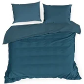 Pościel - Eurofirany Pościel granatowa satynowa Nova3 220x200 ef-psc-nova3gran-220 - miniaturka - grafika 1