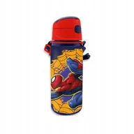 Bidony dla dzieci - 2 x BUTELKA BIDON ALUMINIOWY SPIDERMAN 600ml z paskiem do wody, soków i inn - miniaturka - grafika 1