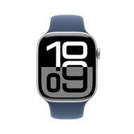 Smartwatch - Apple Watch 10 GPS 46mm z aluminium srebrnym pasek sportowy S/M Niebieski - miniaturka - grafika 1