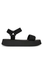 Sandały damskie - Calvin Klein Jeans Sandały Sandal Velcro Webbing Mg YW0YW01693 Czarny - miniaturka - grafika 1