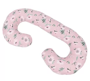 MAMO-TATO Poduszka dla kobiet w ciąży XXL "C" - Kwiaty na różanym - Poduszki do karmienia - miniaturka - grafika 1
