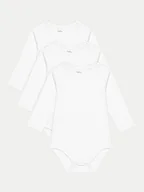 Body dla niemowląt - OVS Komplet 3 par body dziecięcych 2113552 Biały - miniaturka - grafika 1