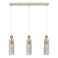 Lampy sufitowe - Potrójna lampa wisząca Regina 1240 szklane tuby złoty przezroczysty - miniaturka - grafika 1