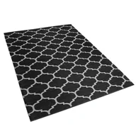 Dywany zewnętrzne - Beliani Dywan na zewnątrz czarno-biały 140 x 200 cm dwustronny ALADANA - miniaturka - grafika 1