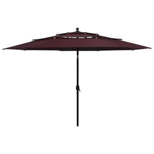 vidaXL 3-poziomowy parasol na aluminiowym słupku, bordowy, 3,5 m 313880 - Parasole ogrodowe - miniaturka - grafika 9