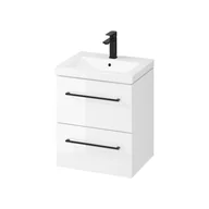 Szafki łazienkowe - Szafka łazienkowa z umywalką Cersanit Larga Como 50 cm biały połysk S801-567 - miniaturka - grafika 1
