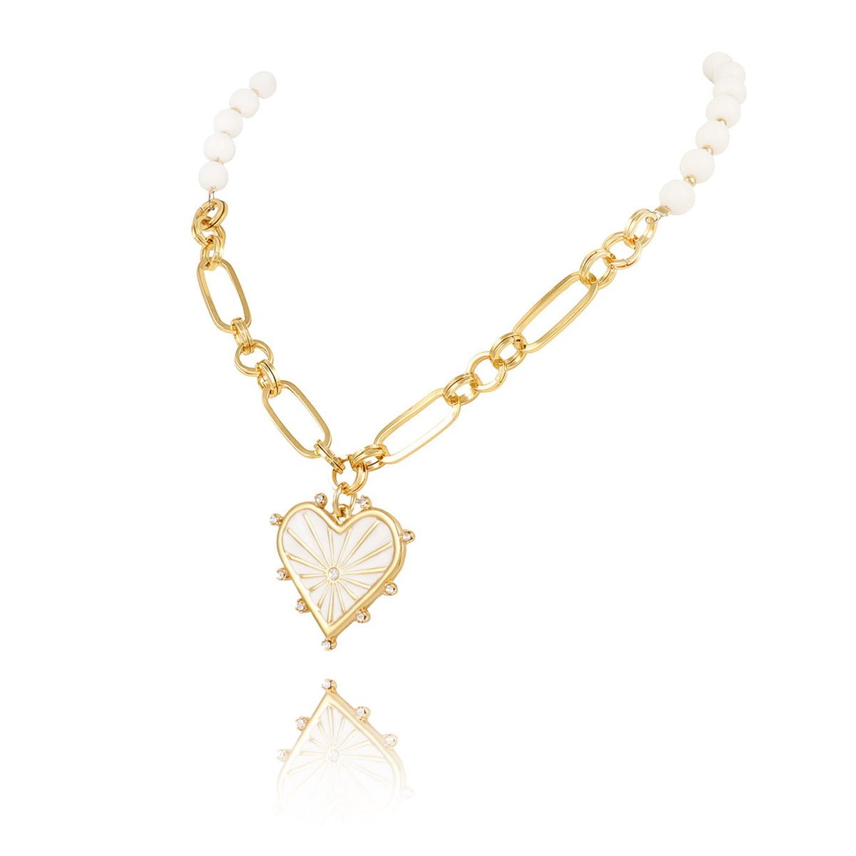 Colibra Pozłacany Naszyjnik z sercem kolekcja Bella Walentynki serduszko