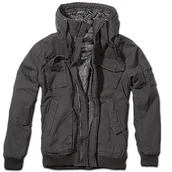 Odzież trekkingowa damska - Kurtka Turystyczna Męska Brandit Zimowa Bronx Czarna - miniaturka - grafika 1