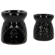 Świeczniki - Kominek ceramiczny 12 x 10 cm czarny - miniaturka - grafika 1