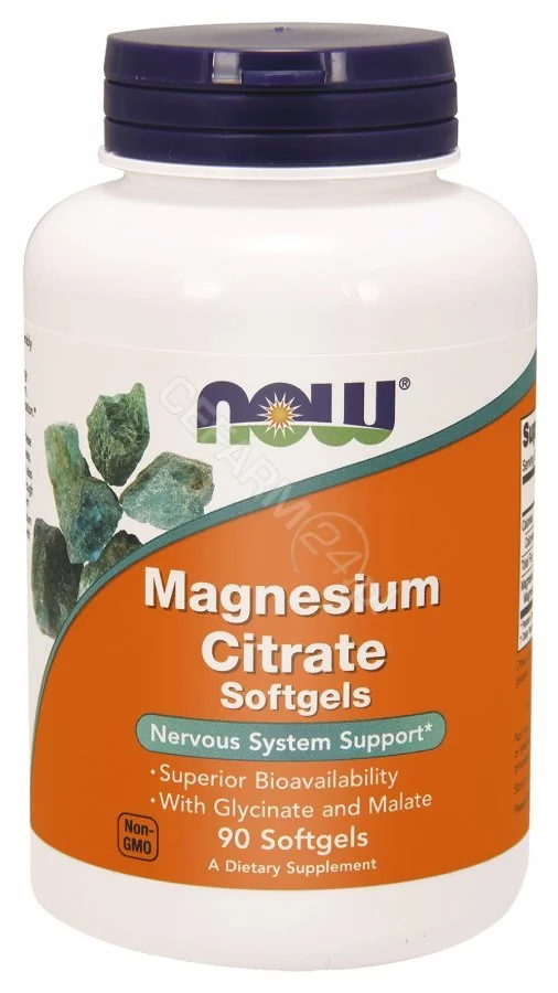 Now Foods Foods, USA Foods Magnesium Citrate (Cytrynian magnezu) 90 kaps.
