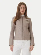 Kurtki damskie - ONLY Kurtka z imitacji skóry Bandit 15081400 Beżowy Regular Fit - miniaturka - grafika 1