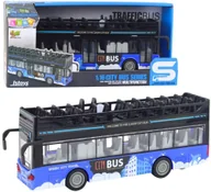 Samochody i pojazdy dla dzieci - Autobus Miejski Piętrowy 1:16 Napęd Światła Dźwięki Niebieski - miniaturka - grafika 1