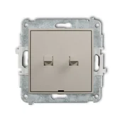 Wyłączniki światła i elektryczne - Wyłącznik podwójny dźwigniowy Karlik MINI - taupe - miniaturka - grafika 1