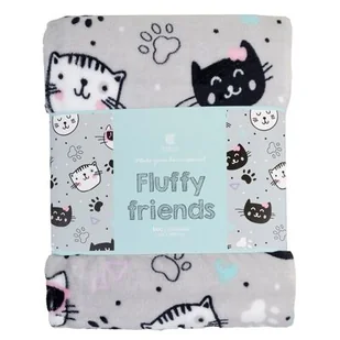 Koc Fluffy Friends 150 x 200 cm jasny szary - Koce - miniaturka - grafika 1