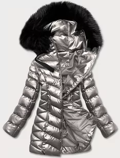 METALICZNA ZIMOWA KURTKA DAMSKA SREBRNA (5M778-401) - J.STYLE - Kurtki damskie - miniaturka - grafika 1