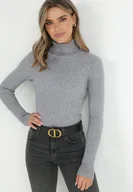 Swetry damskie - Szary Golf Oranya - miniaturka - grafika 1