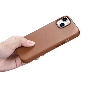 iCarer Case Leather pokrowiec etui z naturalnej skóry do iPhone 14 brązowy (WMI14220705-BN) (kompatybilne z MagSafe) - Etui i futerały do telefonów - miniaturka - grafika 21