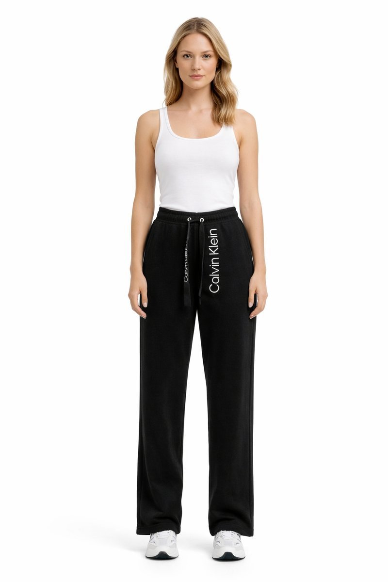 CALVIN KLEIN CZARNE SPODNIE DRESOWE PROSTE Z LOGO S 1I1D