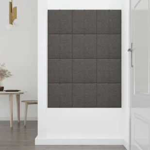 Panele ścienne, 12 szt, ciemnoszare, 30x30 cm, tkanina, 1,08 m² - Panele ścienne i boazeria - miniaturka - grafika 7