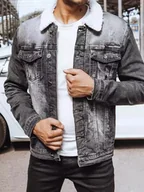 Kurtki męskie - Kurtka męska zimowa jeansowa czarna Dstreet TX4230-XL - miniaturka - grafika 1