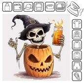 Pasmanteria - Naprasowanka Halloween Pomysł Dynia 8 do 20cm - miniaturka - grafika 1