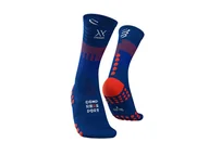 Skarpetki sportowe męskie - Skarpety kompresyjne do biegania COMPRESSPORT MID COMPRESSION SOCKS niebieskie - miniaturka - grafika 1