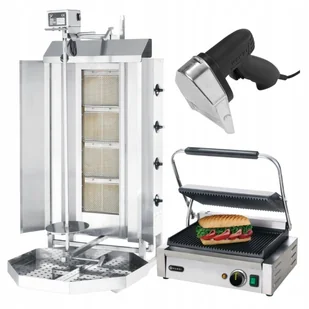 Urządzenia Do Kebaba Opiekacz Gazowy + Nóż Elektryczny + Grill Hendi - Inne urządzenia gastronomiczne - miniaturka - grafika 1