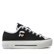 Trampki damskie - Trampki KARL LAGERFELD KL60424 Black Canvas 900 - miniaturka - grafika 1