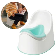 Nocniki - LOCKIG Nocnik z wyjmowanym wkładem dla dzieci, BEZPIECZNY antypoślizgowy, biało-turkusowy IKEA - miniaturka - grafika 1