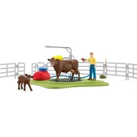 Figurki dla dzieci - Schleich Farm World Zestaw Myjnia szczęśliwych krów SLH42529 SLH42529 - miniaturka - grafika 1