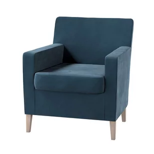 Dekoria Pokrowiec na fotel Karlstad pruski błękit Fotel Karlstad Velvet 621-704-16 - Pokrowce na meble - miniaturka - grafika 1