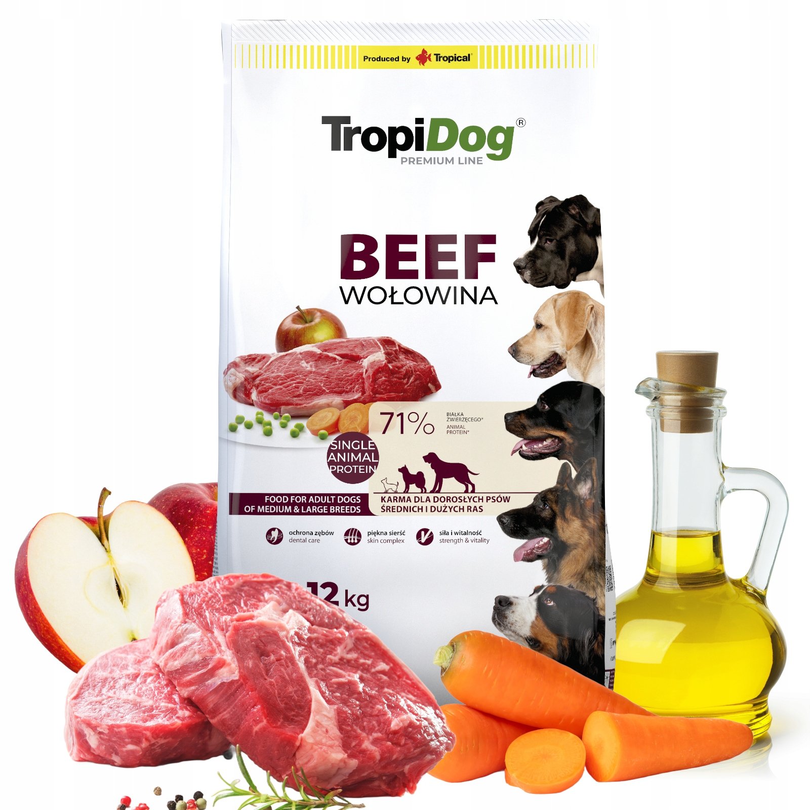 Tropidog Adult Medium Large Beef 12 kg