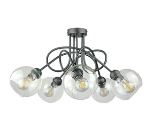 Żyrandol natynkowy EVIE 5xE27/60W/230V antracyt/przezroczysty - Lampy sufitowe - miniaturka - grafika 1