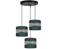 Lampy sufitowe - Żyrandol na lince CORAL 3xE27/60W/230V zielony - miniaturka - grafika 1