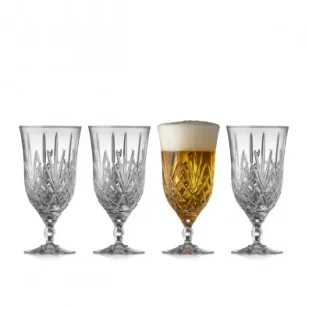 Lyngby Glas Szklanki do piwa ze szkła kryształowego Melodia 916094 4 x 400 ml - Szklanki - miniaturka - grafika 1