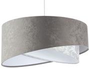 Lampy sufitowe - Szara welurowa lampa wisząca nad stół - EXX14-Felina - Lumes - miniaturka - grafika 1