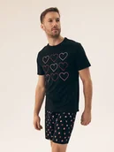 Piżamy męskie - Piżama męska Sweet Henderson czarny, różowy L - Esotiq&Henderson - miniaturka - grafika 1