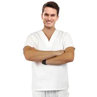 Odzież robocza - Bluza piekarska, gastronomiczna, unisex biała krótki rękaw XXL - miniaturka - grafika 1