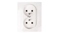 Gniazdka elektryczne - LEDart podwójne z uziemieniem białe monolit 5361838989 B.Kwadrat Berker - miniaturka - grafika 1
