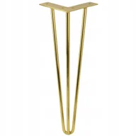 Meble modułowe i akcesoria - Noga meblowa Hairpin złota połysk wysokość 41 cm do stolika 3 pręty 10mm - miniaturka - grafika 1