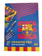 Szkolne artykuły papiernicze - BLOK RYSUNKOWY BIAŁY A4 FC BARCELONA 100G 20 KARTEK - miniaturka - grafika 1