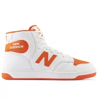 Buty sportowe męskie - Buty New Balance BB480SCA - białe - miniaturka - grafika 1