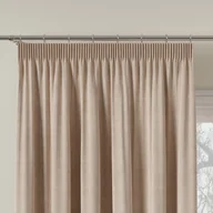 Zasłony - Miękka zasłona gotowa na taśmie o strukturze płótna, kolor beżowy, rozmiar 140x250 cm, Idalia - miniaturka - grafika 1