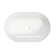 Umywalki - Deante Round Umywalka nablatowa 58x38 cm biała CGR_6U6S - miniaturka - grafika 1