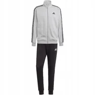 Dresy męskie - Dres męski adidas Basic 3-Stripes Fleece szaro-czarny IA3073 XL - miniaturka - grafika 1