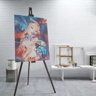 Malowanie po numerach - Kobieta z papugą - Malowanie po numerach 50x40 cm - miniaturka - grafika 1