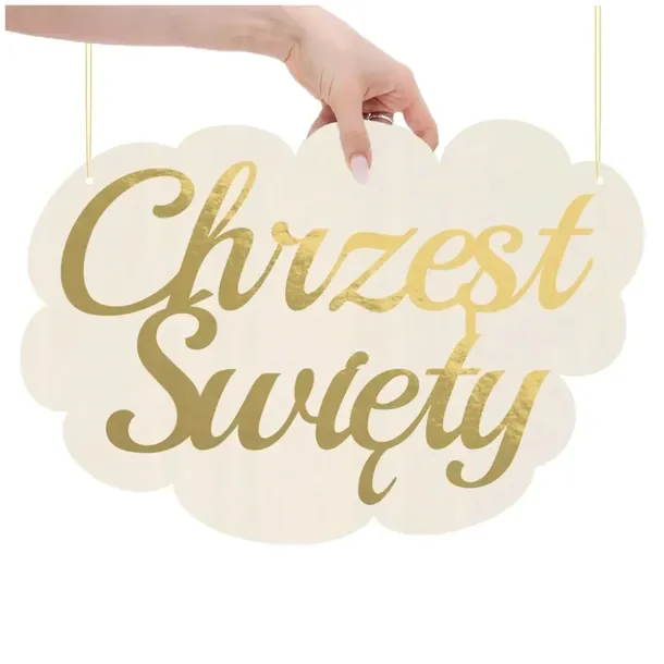 Chmurka na CHRZEST święty NAPIS girlanda DEKORACJE na ścianę OZDOBA wisząca